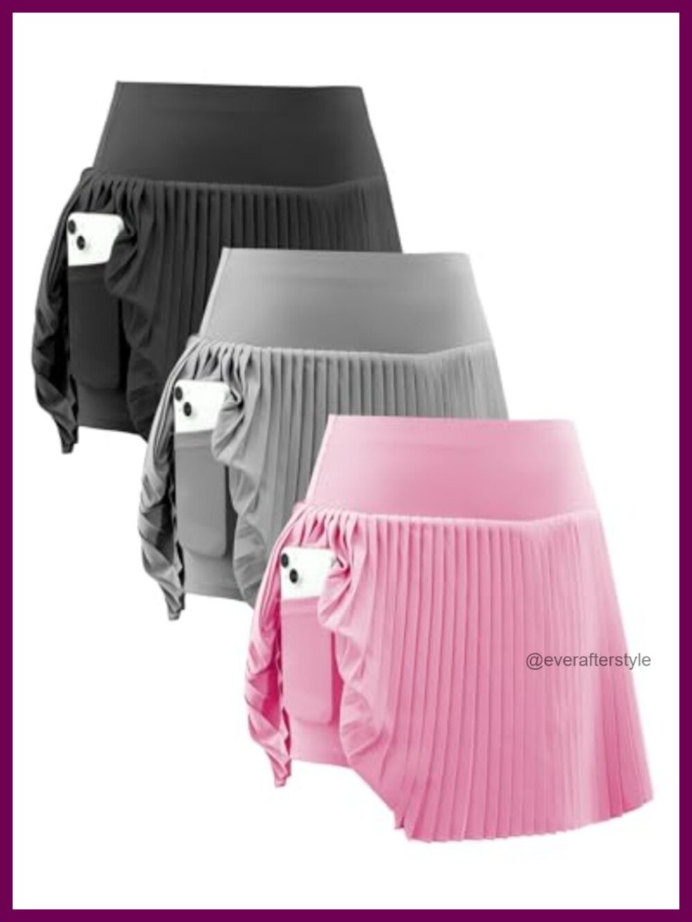 Pleated Tennis Skirt with Pockets Athletic Golf Skort